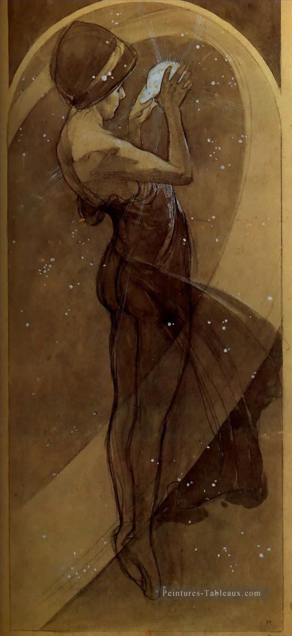 North Star 1902 crayon Art Nouveau tchèque Alphonse Mucha Peintures à l'huile